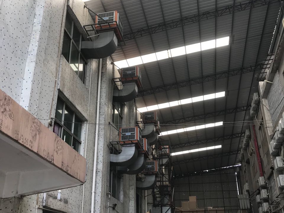 手袋廠針車車間環(huán)?？照{(diào)降溫工程